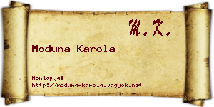 Moduna Karola névjegykártya